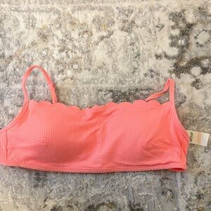 Aerie Coral Scalloped Bandeau